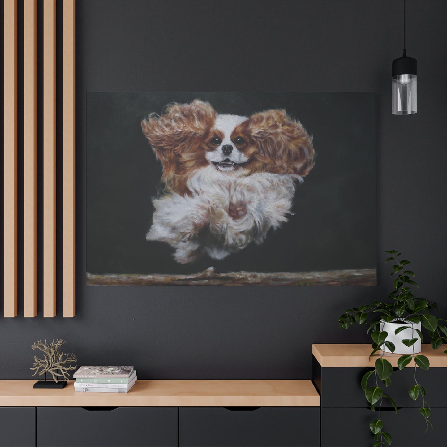 "Athlete" Canvas Print - Blenheim Cavalier King Charles Spaniel Agility Champion