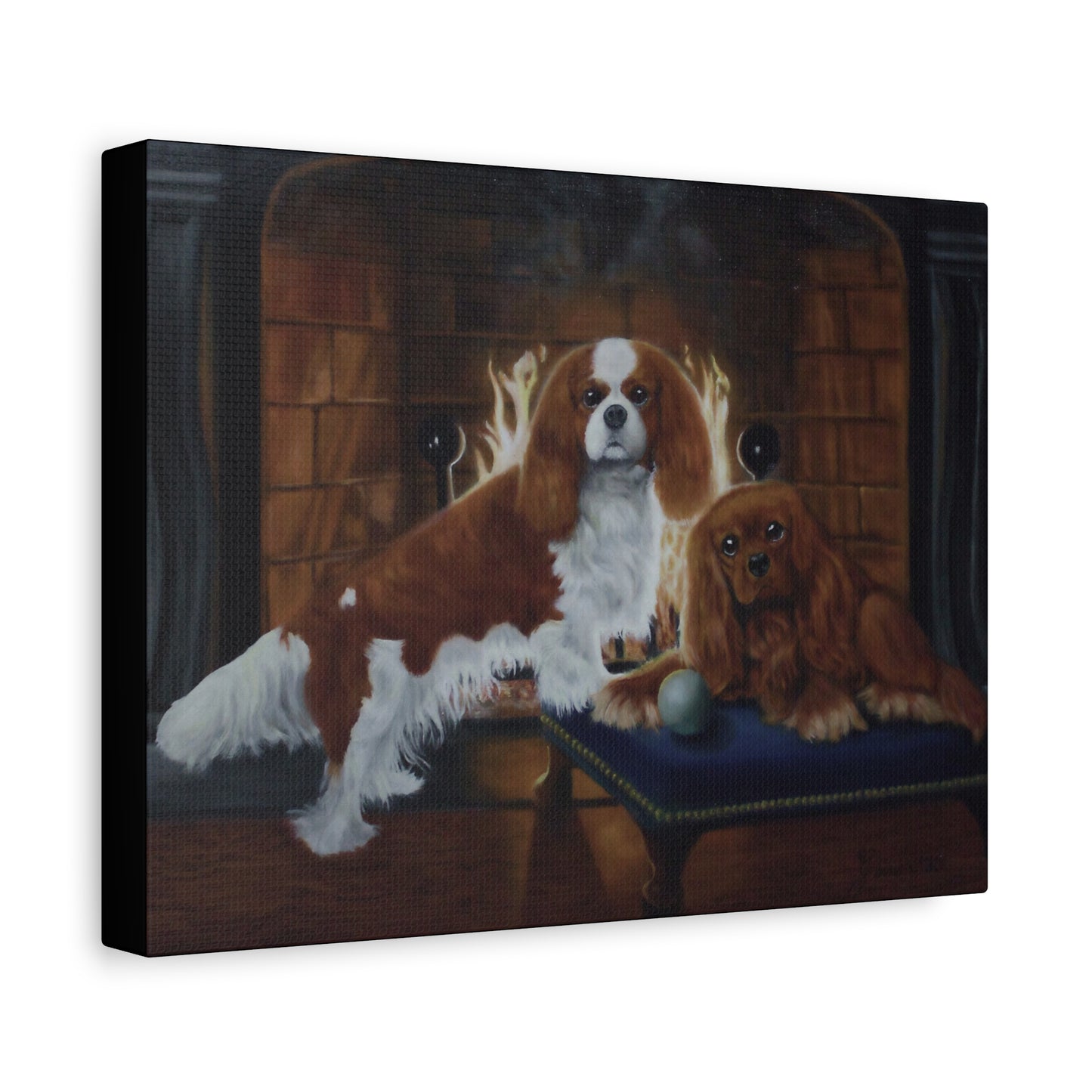 "Cold Night" Canvas Print - Cavalier King Charles Spaniel Art