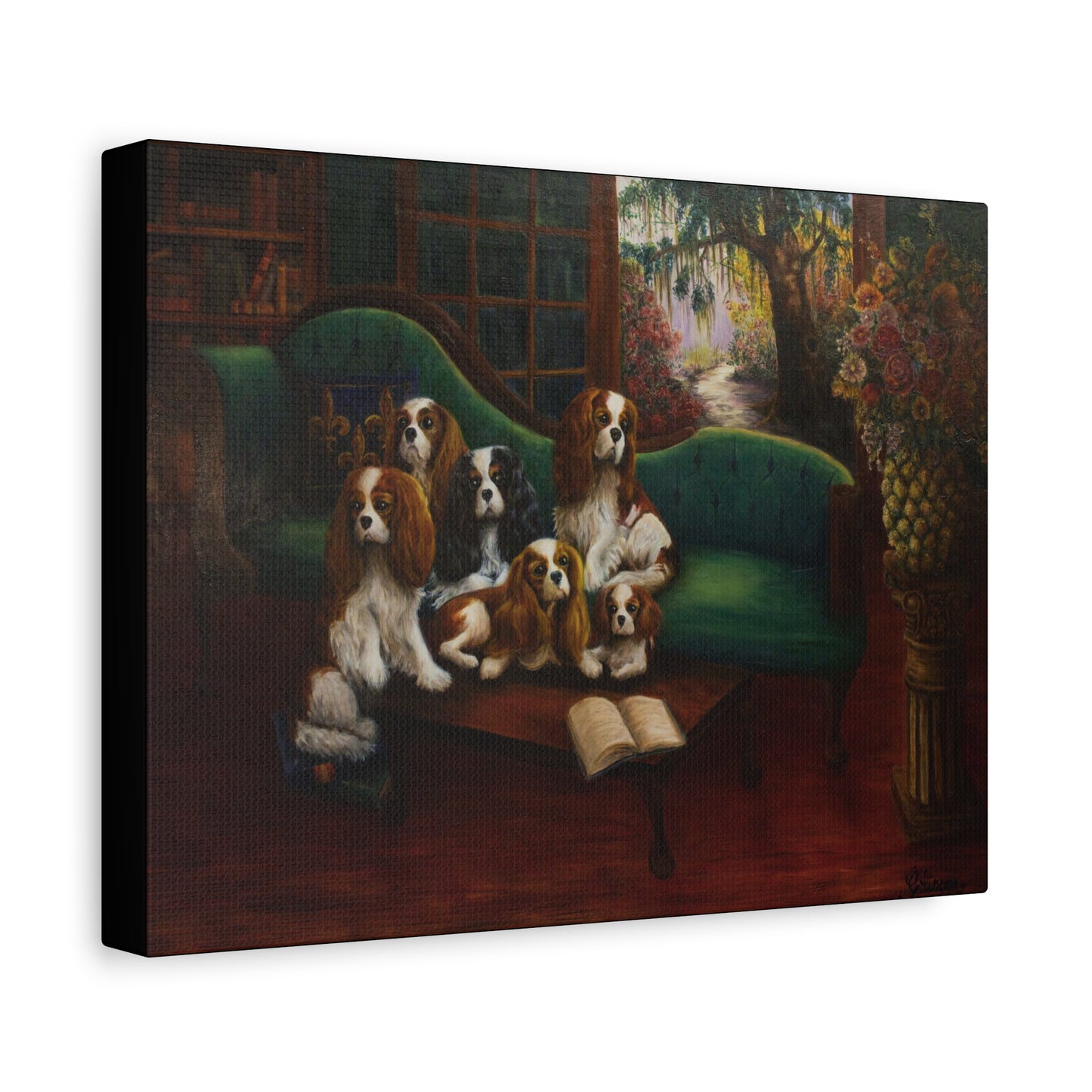 "Foundation" Canvas Print - Cavalier King Charles Spaniel Family Portrait