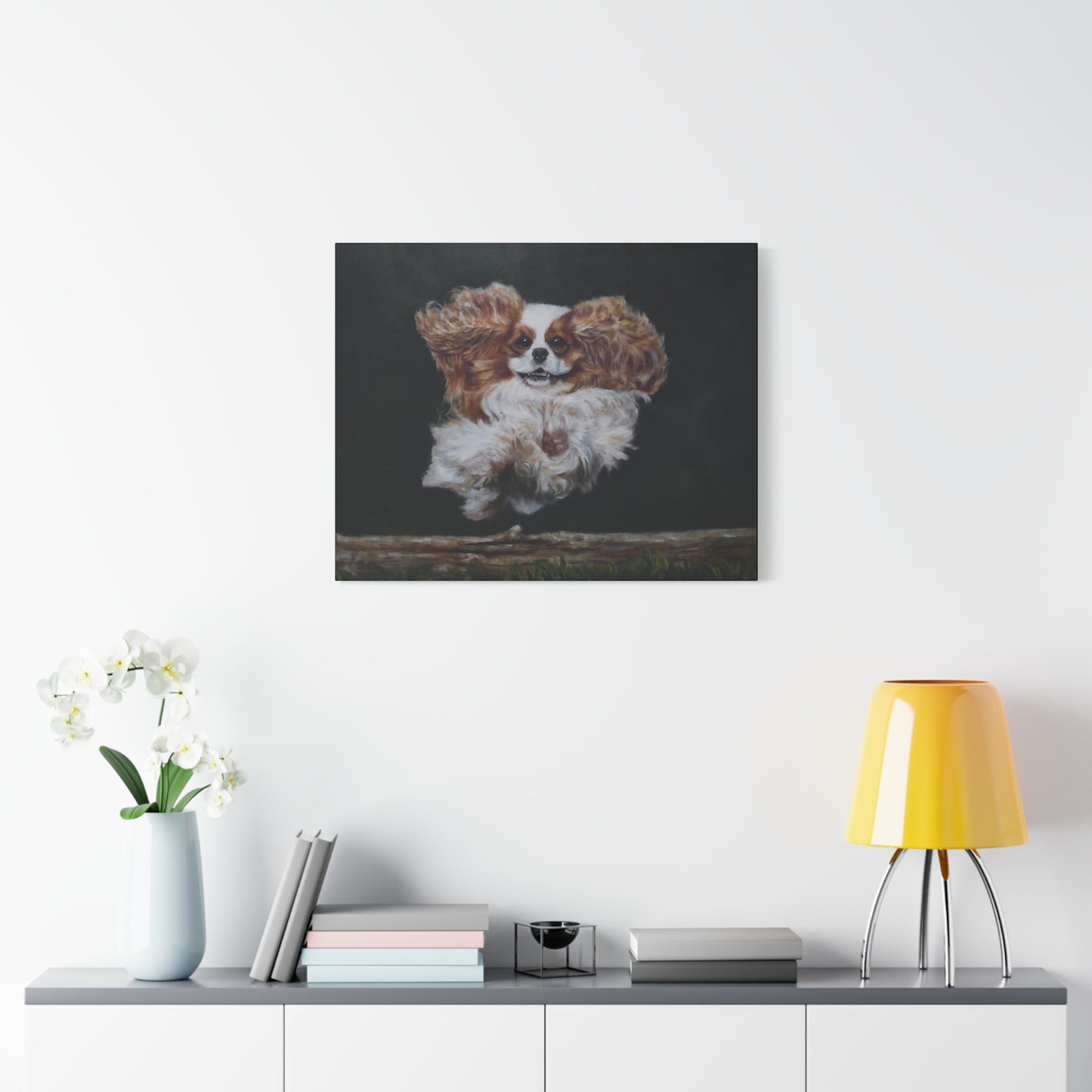 "Athlete" Canvas Print - Blenheim Cavalier King Charles Spaniel Agility Champion