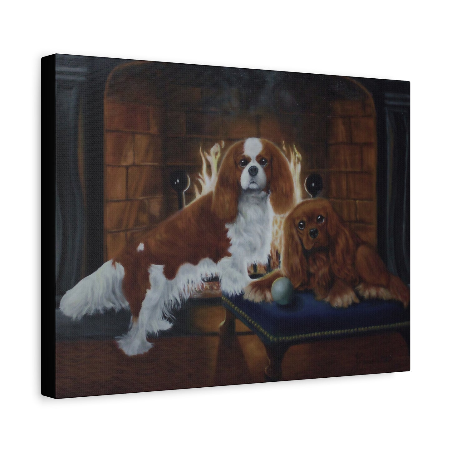 "Cold Night" Canvas Print - Cavalier King Charles Spaniel Art