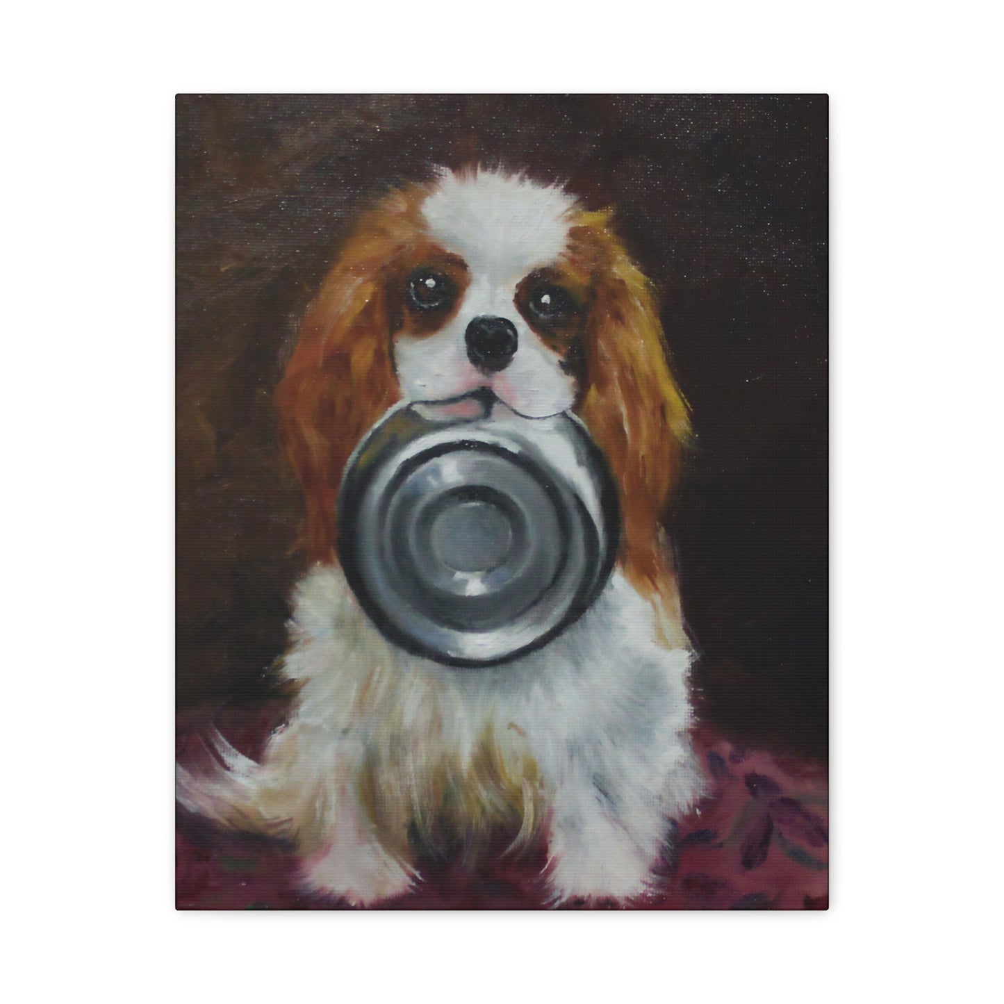 "Dixie Cup" Canvas Print - Cavalier King Charles Spaniel Art