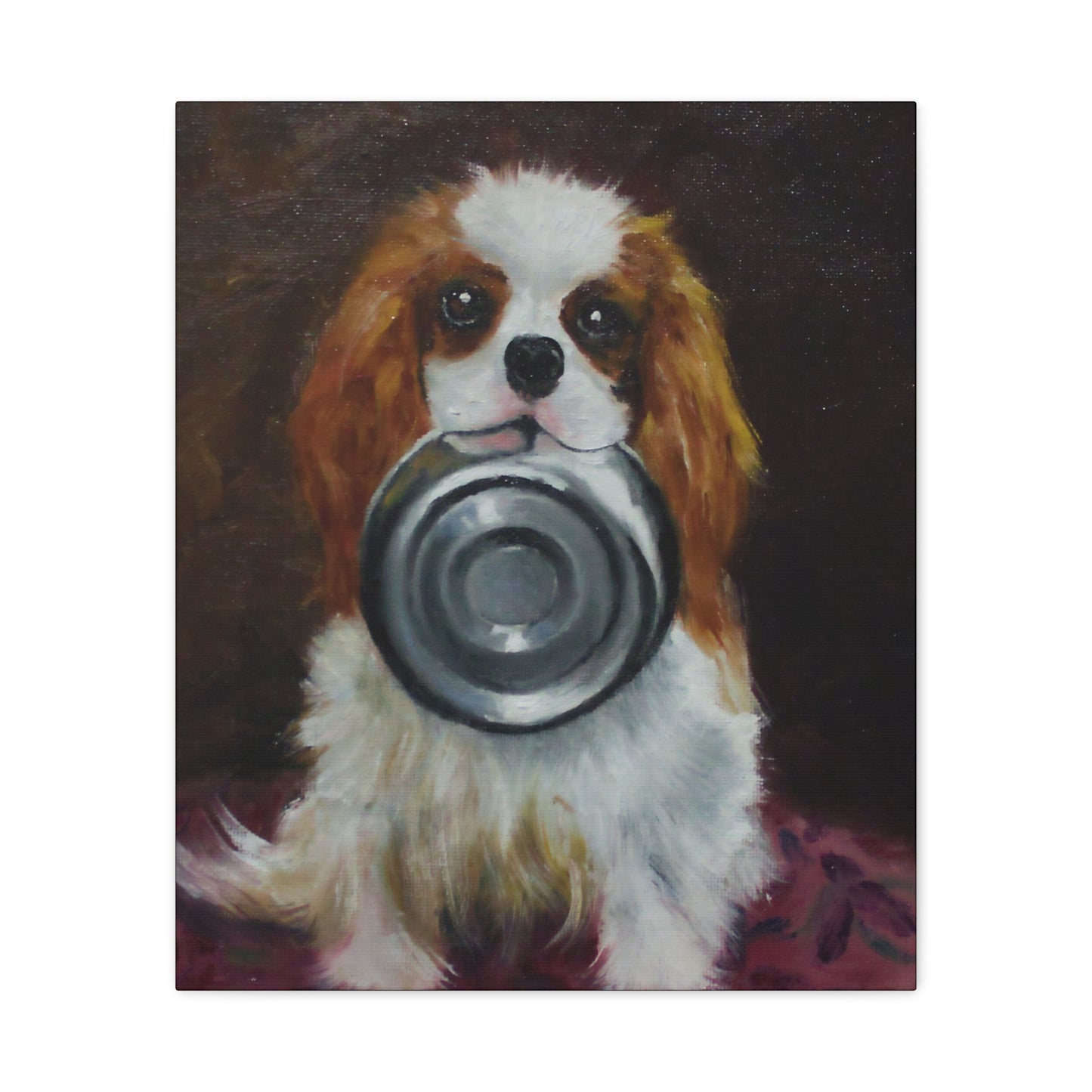 "Dixie Cup" Canvas Print - Cavalier King Charles Spaniel Art