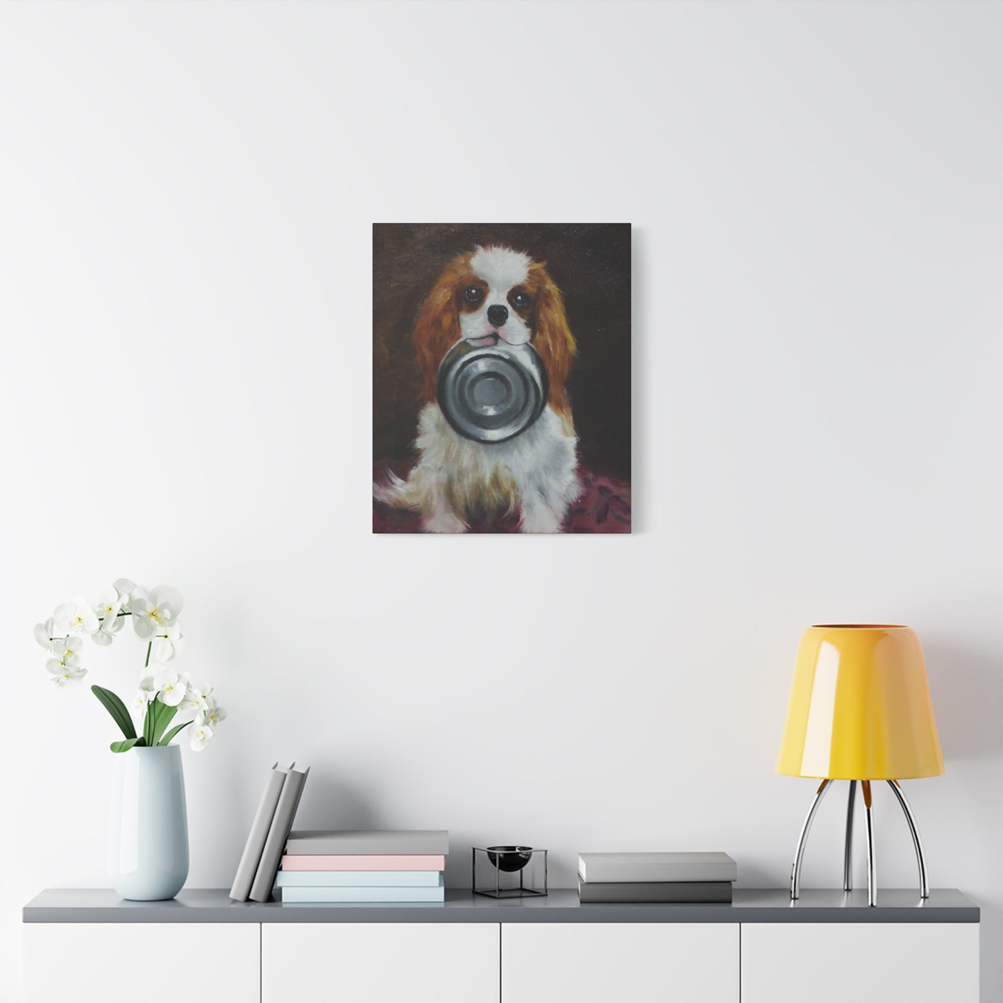 "Dixie Cup" Canvas Print - Cavalier King Charles Spaniel Art