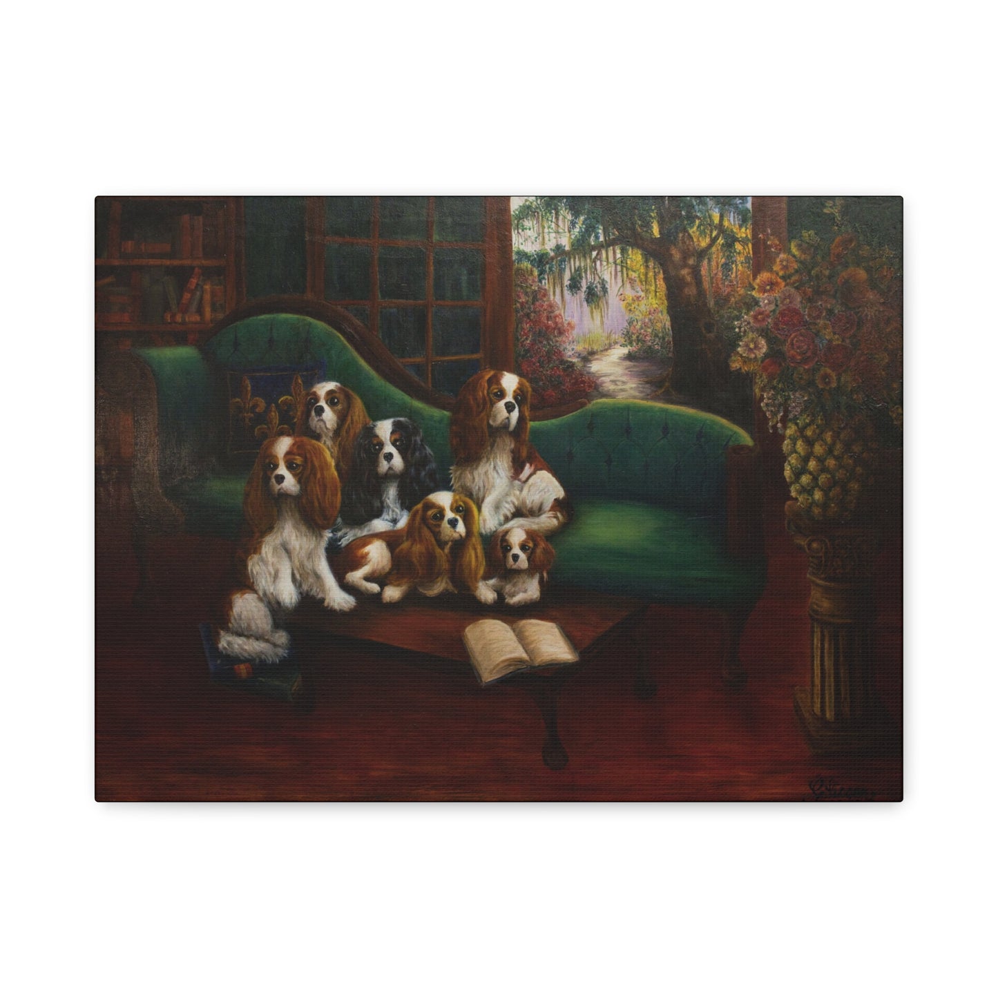 "Foundation" Canvas Print - Cavalier King Charles Spaniel Family Portrait