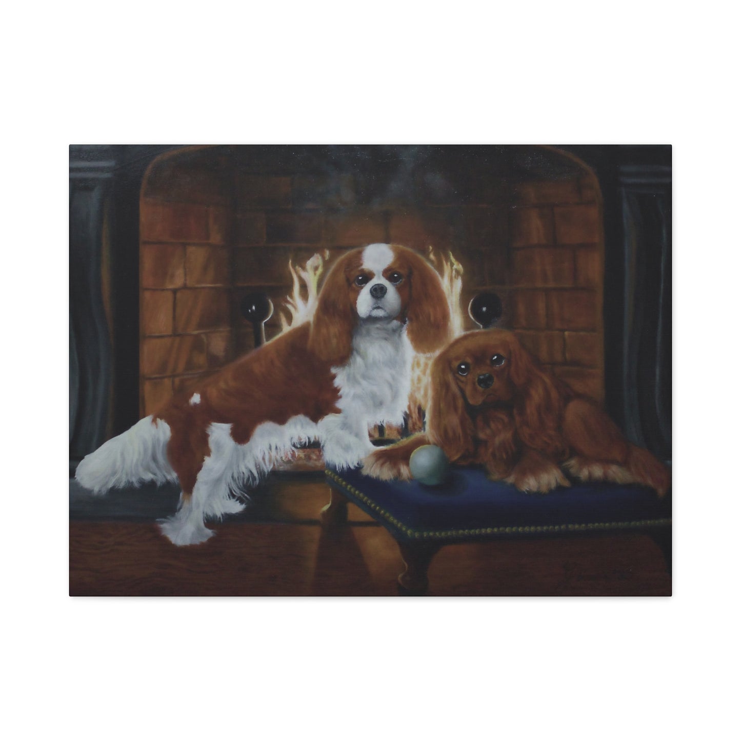 "Cold Night" Canvas Print - Cavalier King Charles Spaniel Art