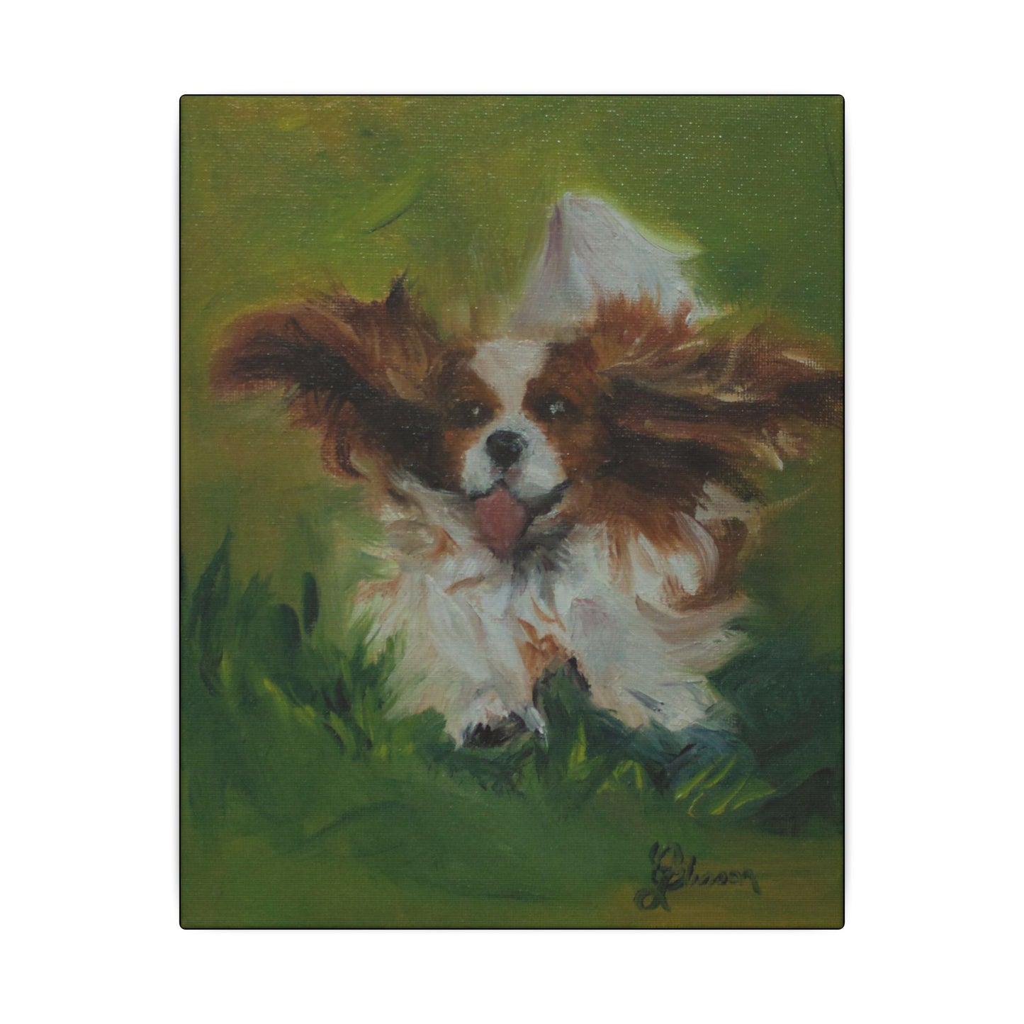 "Race" Canvas Print - Cavalier King Charles Spaniel Running Art
