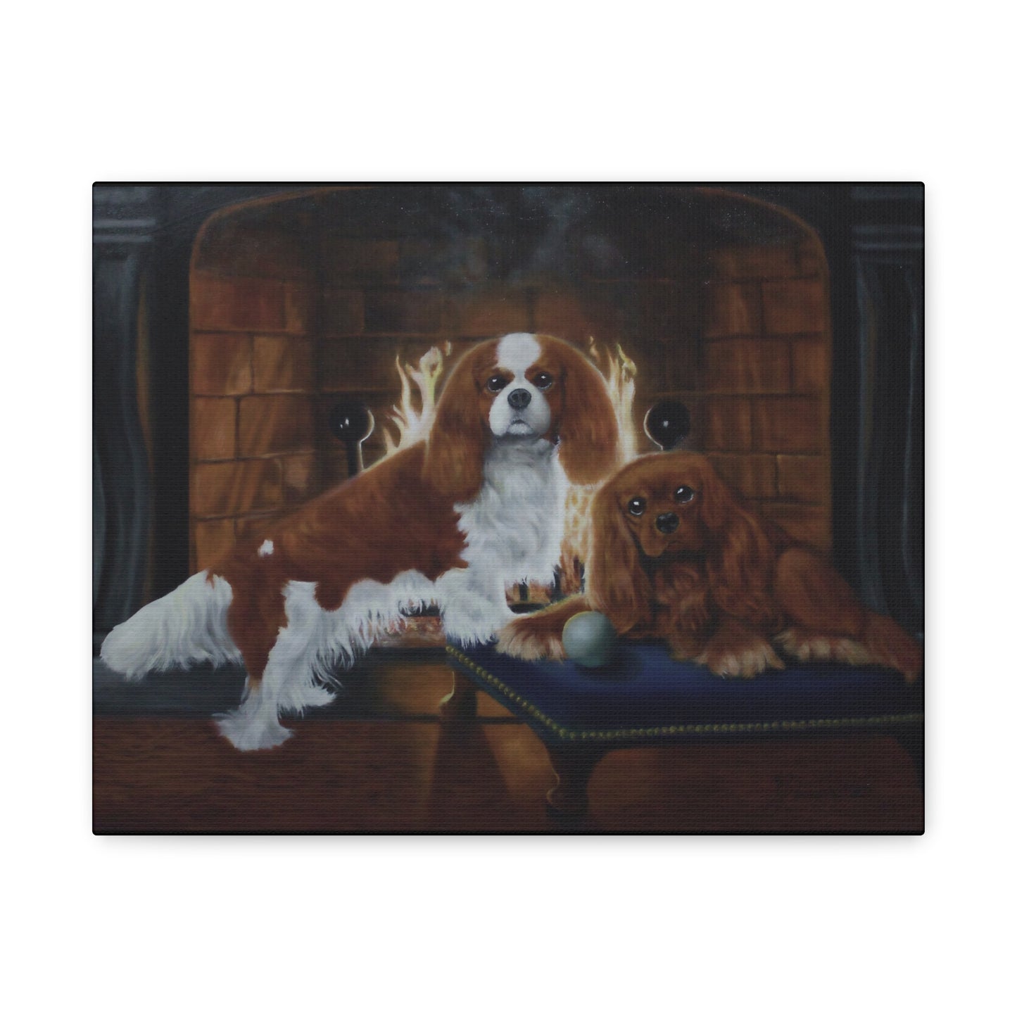 "Cold Night" Canvas Print - Cavalier King Charles Spaniel Art