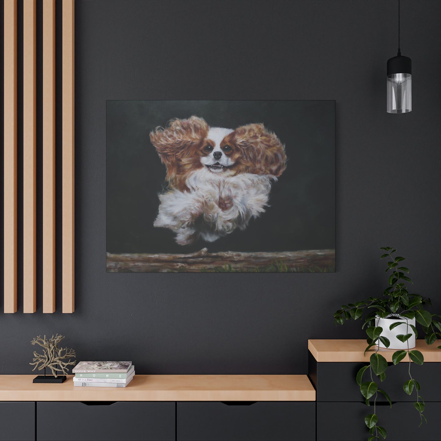 "Athlete" Canvas Print - Blenheim Cavalier King Charles Spaniel Agility Champion