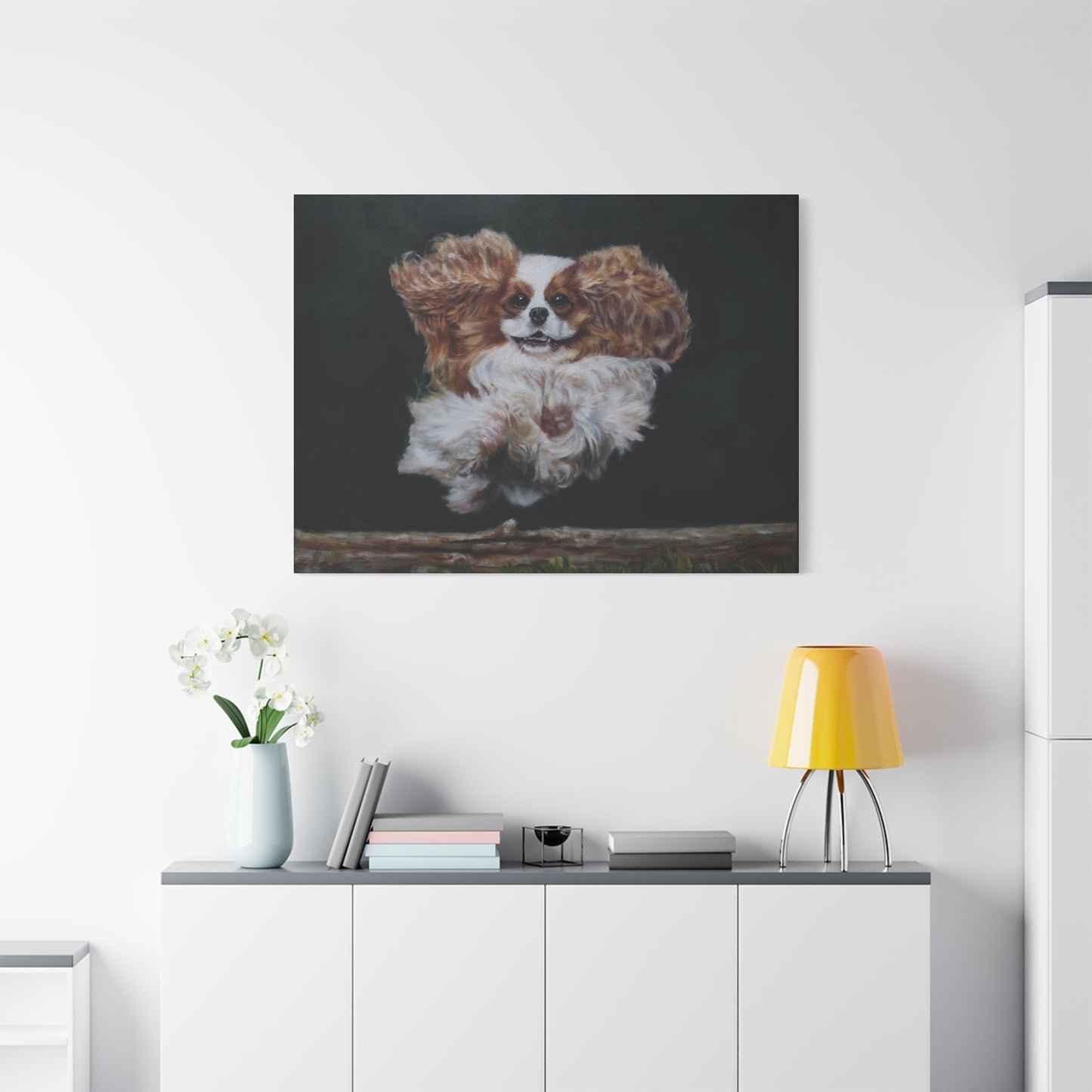 "Athlete" Canvas Print - Blenheim Cavalier King Charles Spaniel Agility Champion