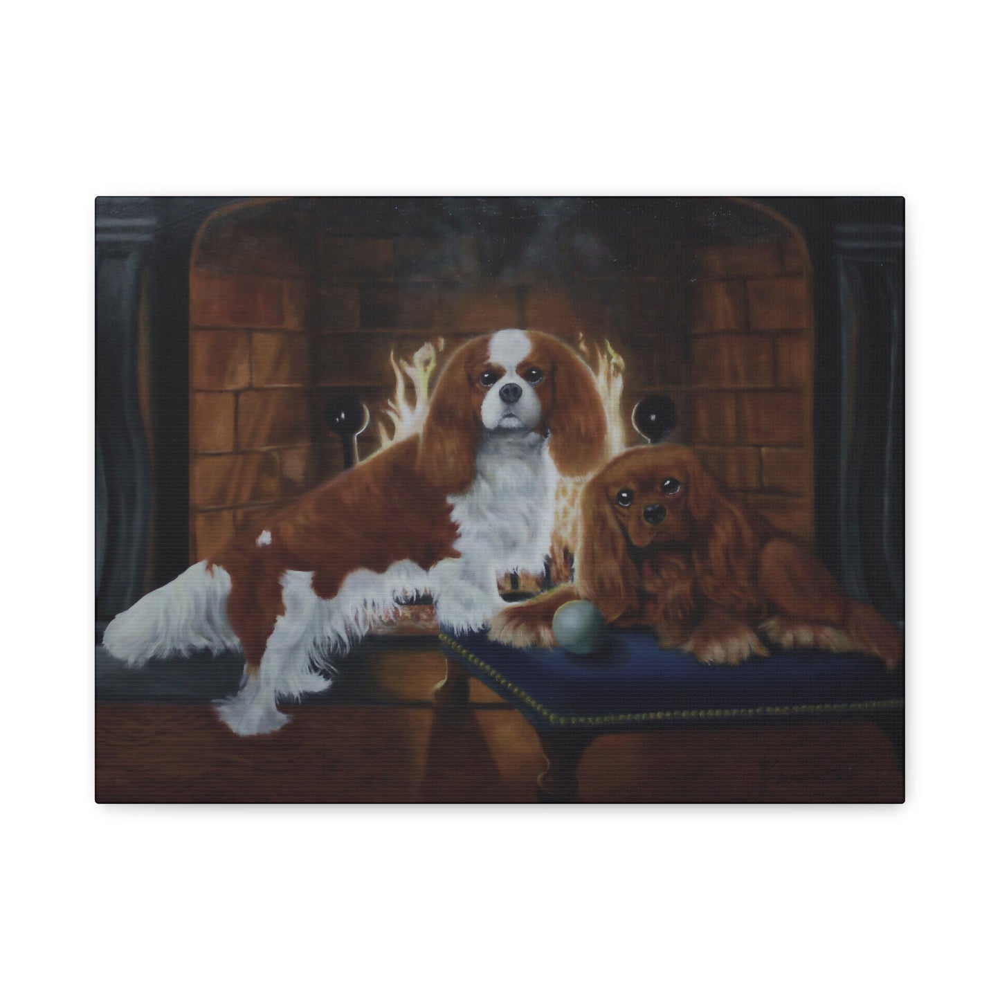 "Cold Night" Canvas Print - Cavalier King Charles Spaniel Art
