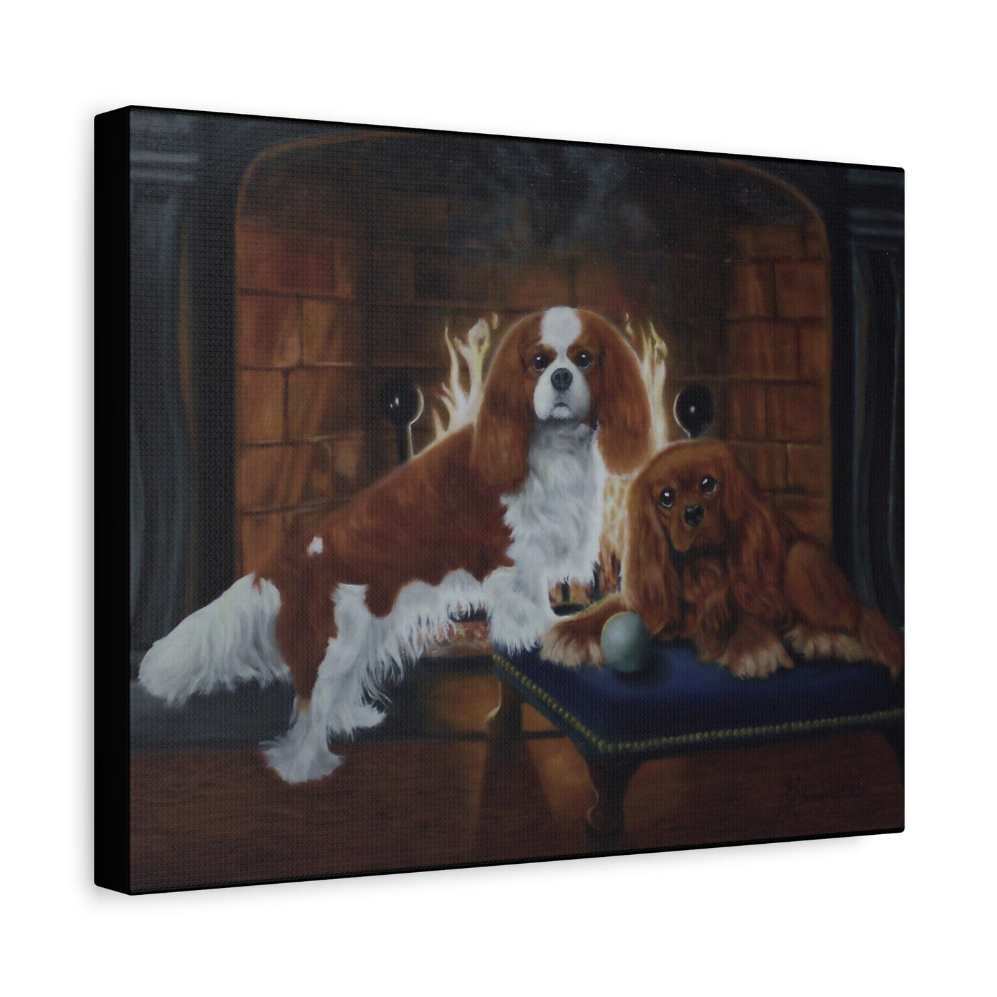"Cold Night" Canvas Print - Cavalier King Charles Spaniel Art