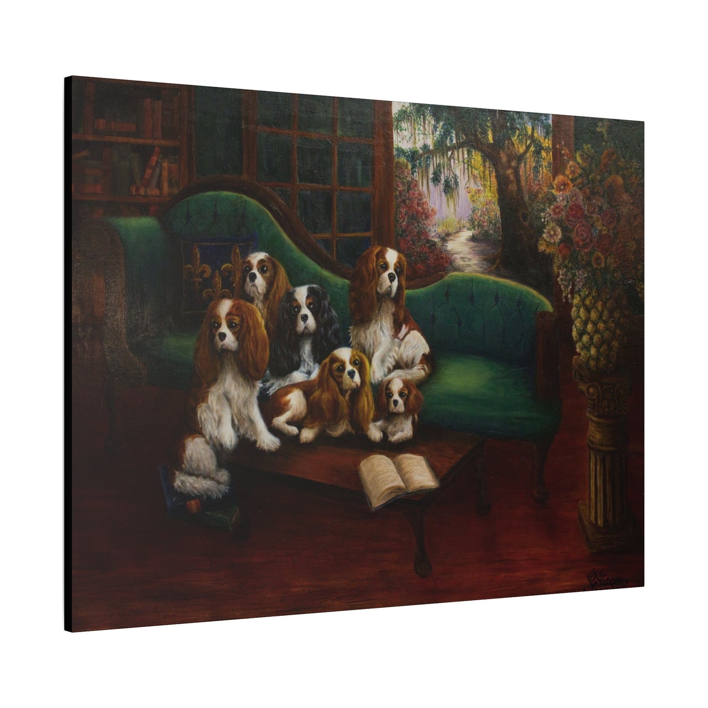 "Foundation" Canvas Print - Cavalier King Charles Spaniel Family Portrait