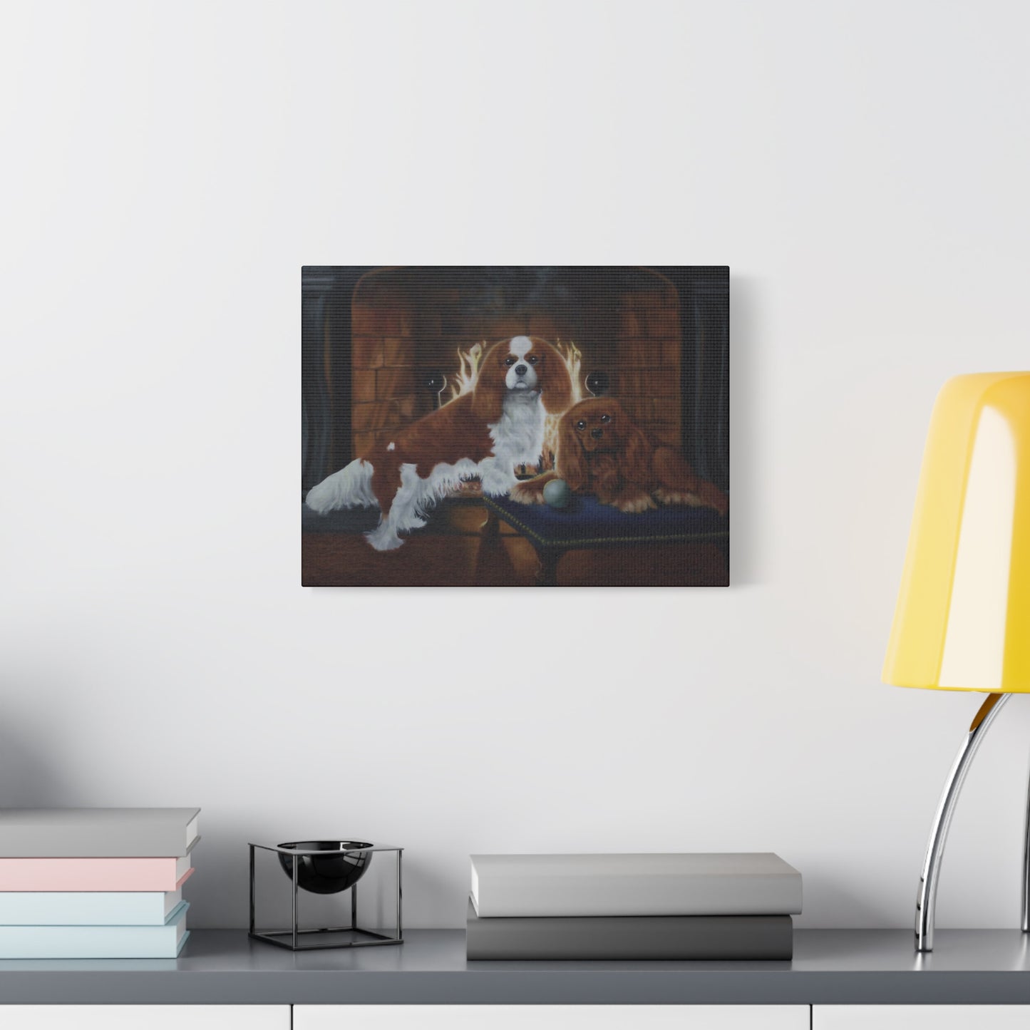 "Cold Night" Canvas Print - Cavalier King Charles Spaniel Art