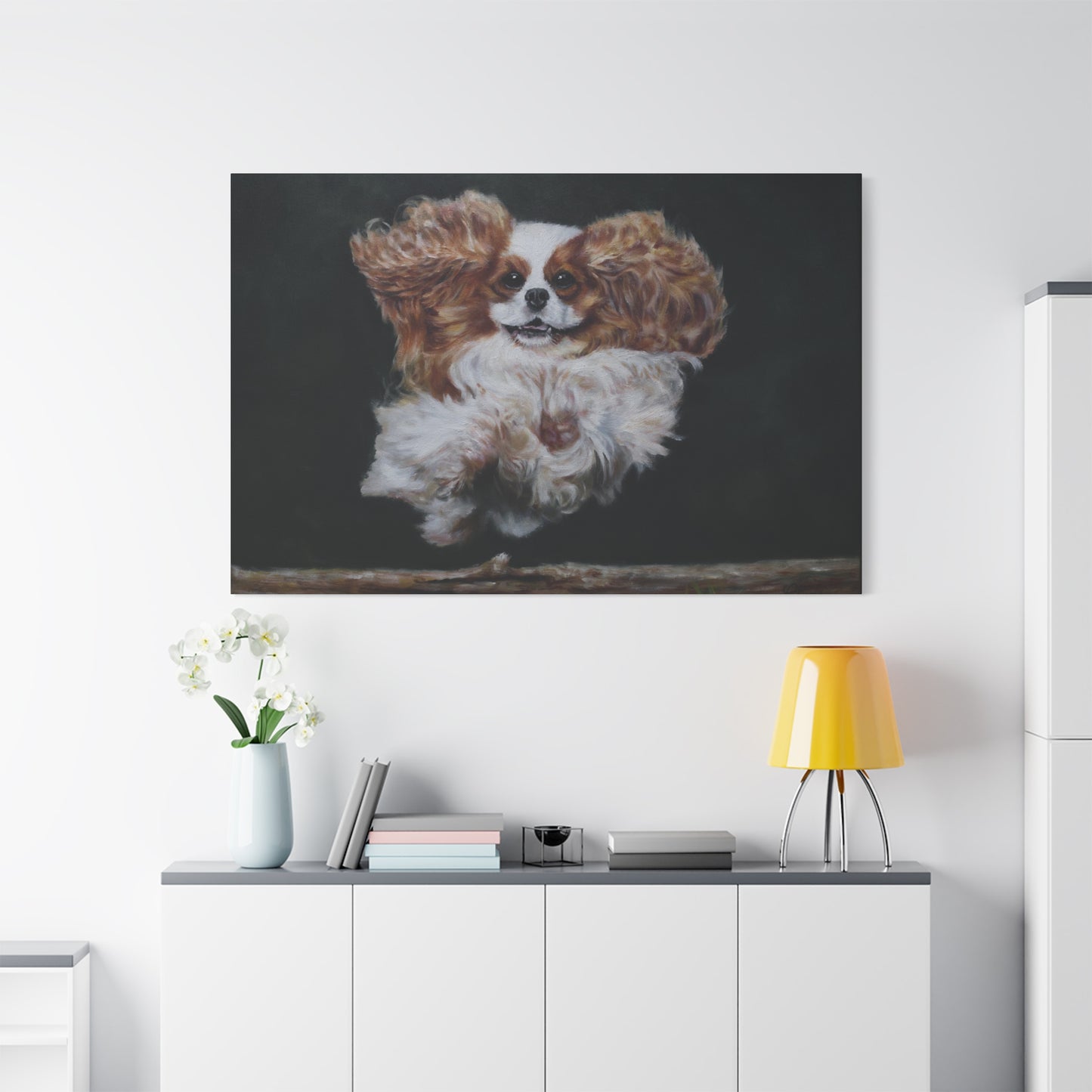 "Athlete" Canvas Print - Blenheim Cavalier King Charles Spaniel Agility Champion