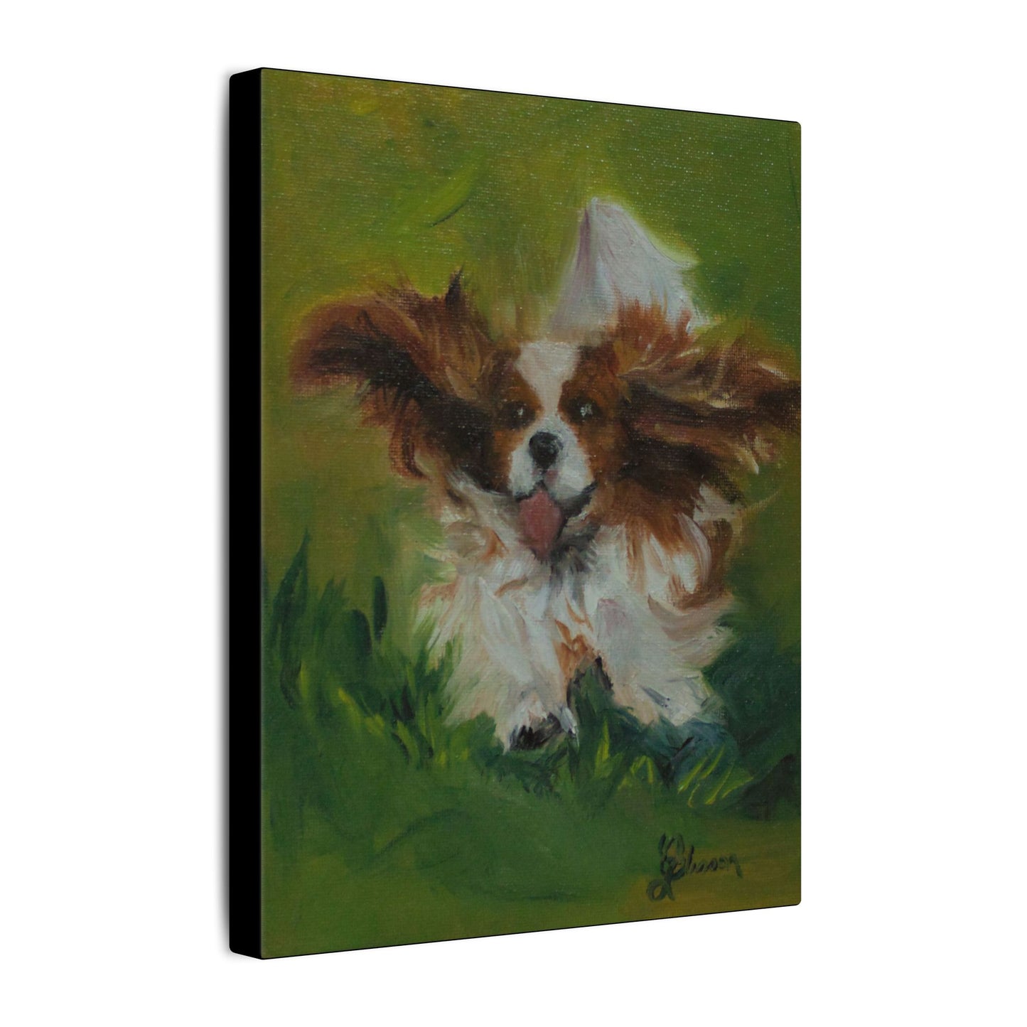 "Race" Canvas Print - Cavalier King Charles Spaniel Running Art