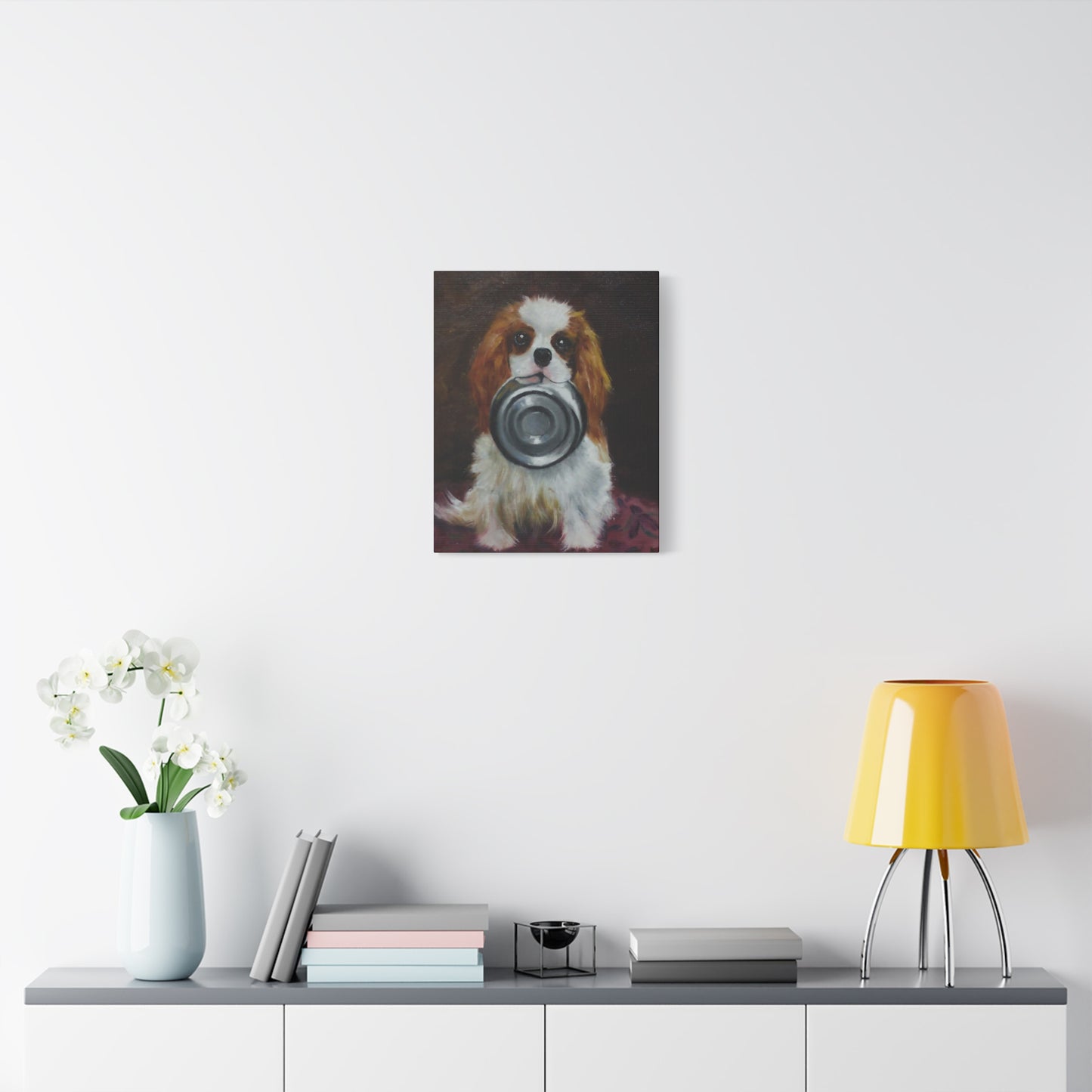 "Dixie Cup" Canvas Print - Cavalier King Charles Spaniel Art