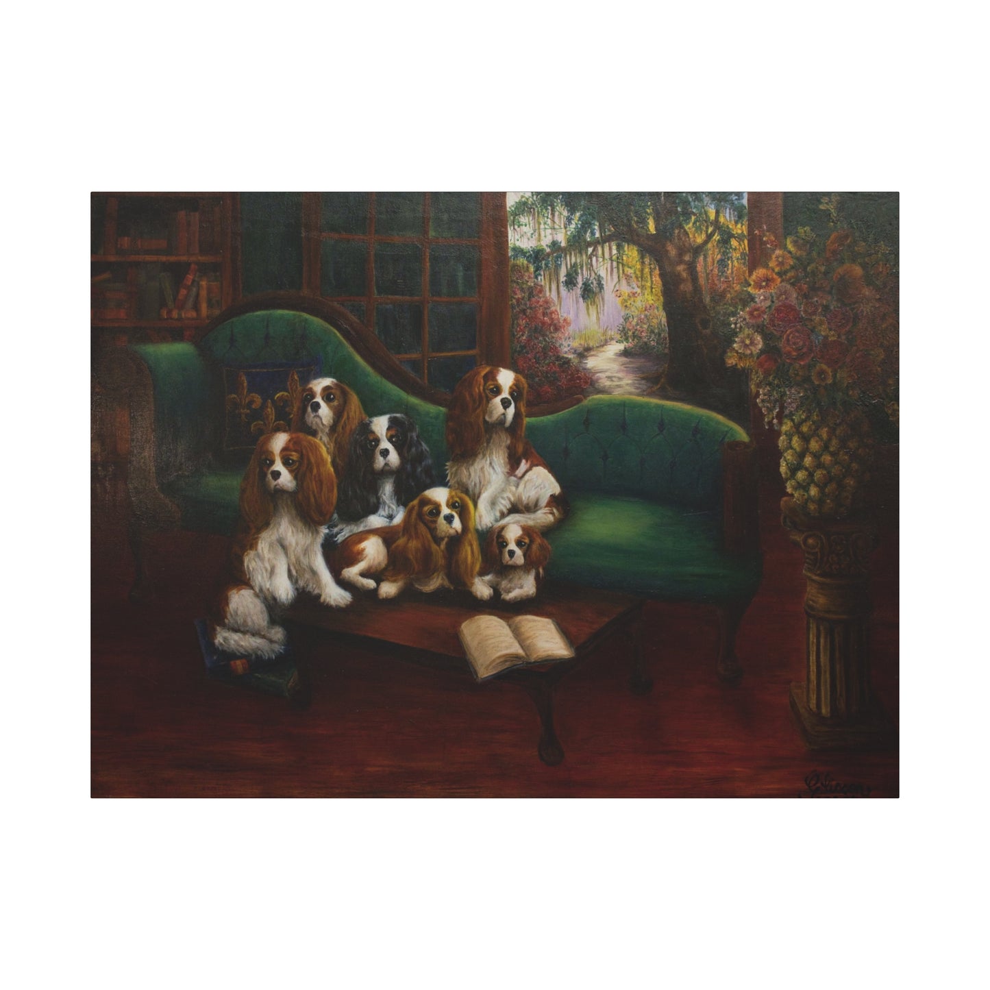 "Foundation" Canvas Print - Cavalier King Charles Spaniel Family Portrait