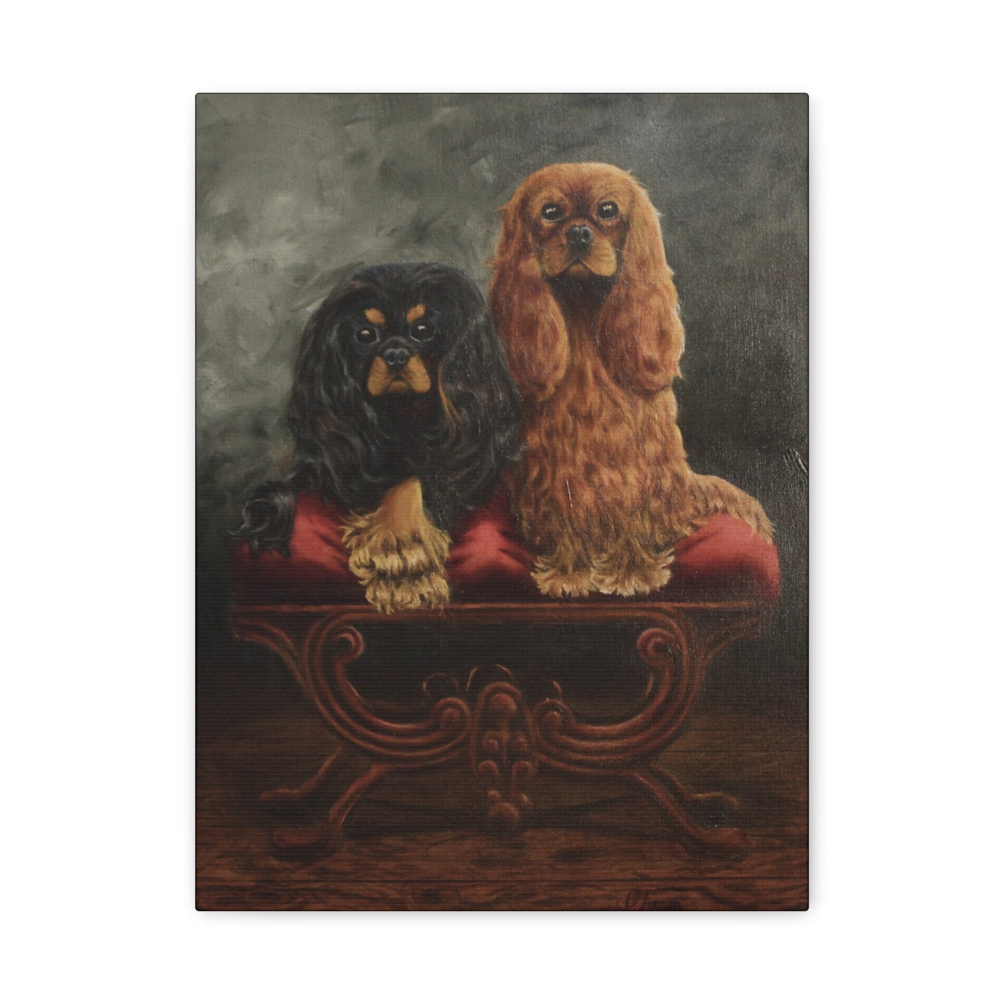 "Solid Sisters" Canvas Print Cavalier King Charles Spaniel Art