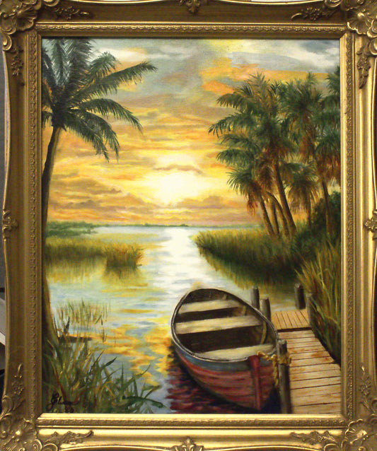 "Marsh Sunrise" Original Oil Painting on Canvas - Coastal Landscape Art 16x20